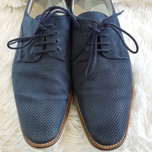 TOSONI blue suede oxfords - Picture 2 of 8